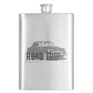 Road Trip Vintage Car Hip Flask