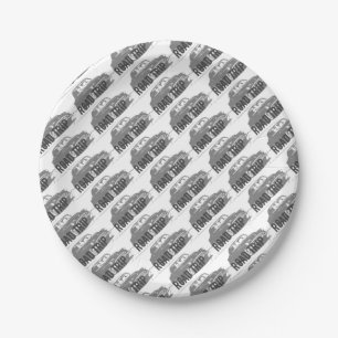 Road Trip Vintage Car Paper Plate