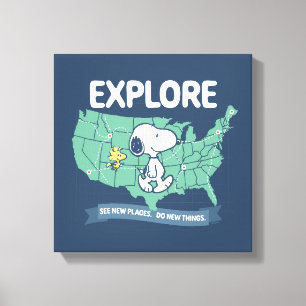 Road Trippin   Peanuts Explore Canvas Print
