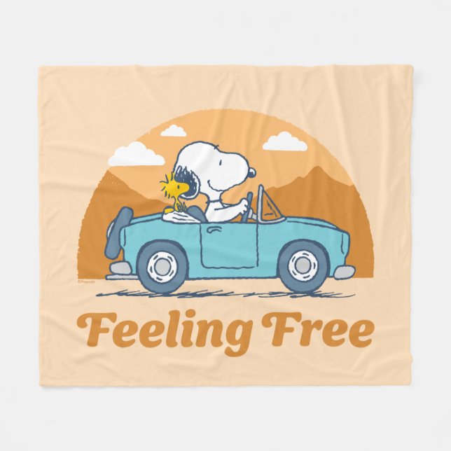 Road Trippin | Peanuts Feeling Free Fleece Blanket (Front (Horizontal))
