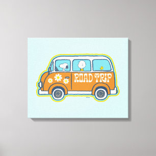 Road Trippin   Peanuts Road Trip Van Canvas Print
