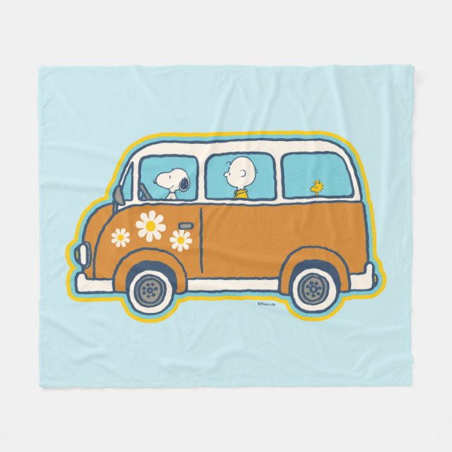 Road Trippin | Peanuts Road Trip Van Fleece Blanket (Front (Horizontal))
