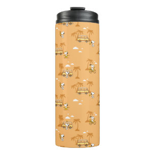 Road Trippin   Peanuts Snoopy Beach Pattern Thermal Tumbler
