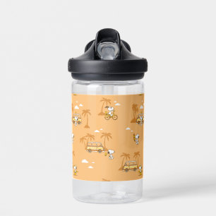 Road Trippin   Peanuts Snoopy Beach Pattern Water Bottle