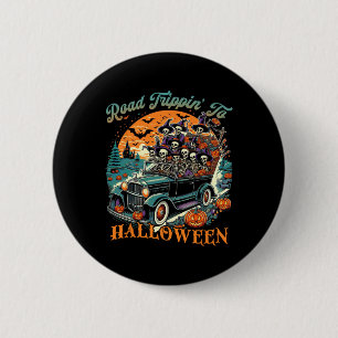 Road Trippin' To Halloween Summer Skeleton Road Ca 6 Cm Round Badge