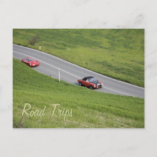 Road trips - sport cars postcard