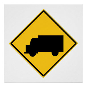 Road Truck Warning Sign