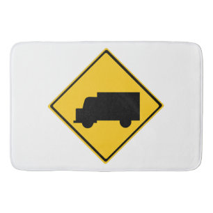 Road Truck Warning Sign  Bath Mat