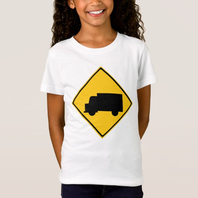 Road Truck Warning Sign T-Shirt (Front)