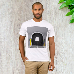 Road Tunnel Entrance with Hazard Stripes T-Shirt