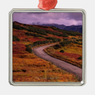 Road Winding Through Hills in Denali National Metal Tree Decoration