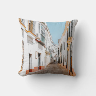 ROAD WITH BEIGE HIGHWAYS AND BLUE SKY CUSHION