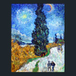 Road with Cypress and Star (1890) Vincent Van Gogh Poster<br><div class="desc">Road with Cypress and Star (1890), a well-known Post-Impressionist landscape painting, depicts Vincent van Gogh's famous paintings of the lucid blue night skies with stars. A canvas oil painting titled "Road with Cypress and Star" by Dutch Post-Impressionist painter Vincent van Gogh, also known as "Country Road in Provence by Night,...</div>