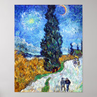 Road with Cypress and Star (1890) Vincent Van Gogh