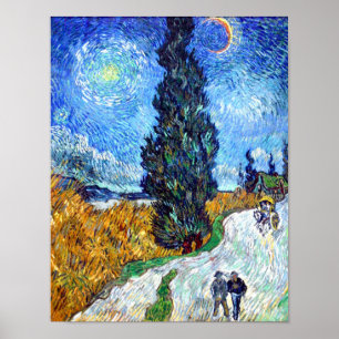 Road with Cypress and Star (1890) Vincent Van Gogh Poster