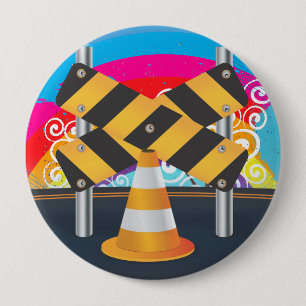 Road Works 10 Cm Round Badge