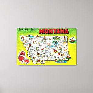 Roadmap of the State, Greetings From Canvas Print