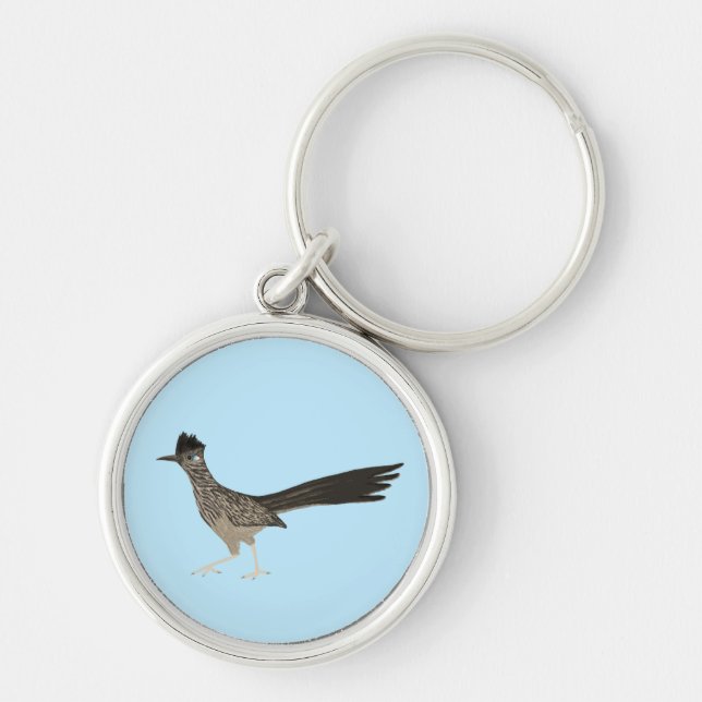Roadrunner cool bird illustration key ring (Front)