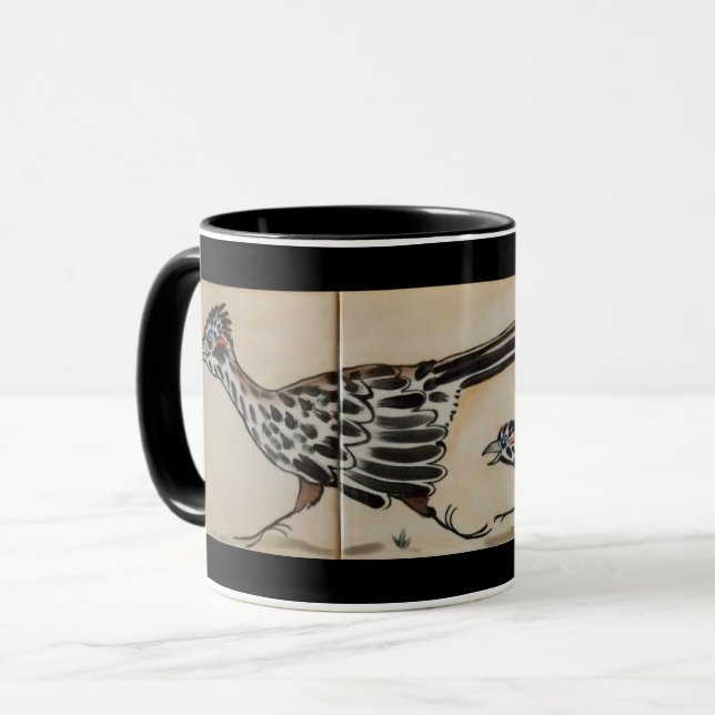Roadrunner Family Mum and Chicks Southwest Mug (Front Left)