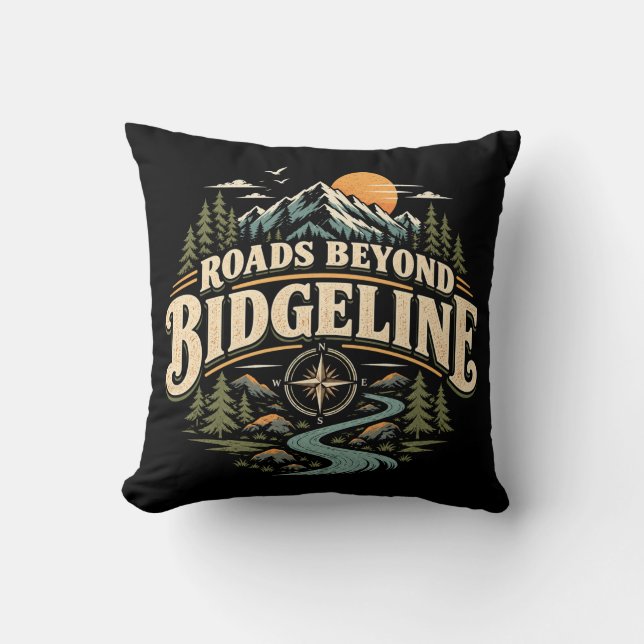 Roads Beyond Ridgeline Mountain Adventure  Cushion (Front)