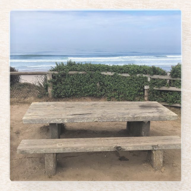 Roads End, Lincoln City, Oregon Glass Coaster (Front)