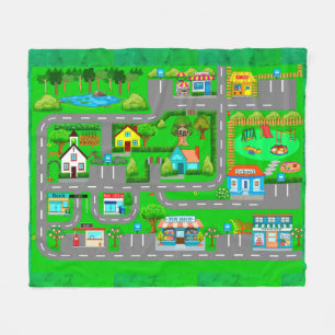 Roads for Cars Fleece Blanket