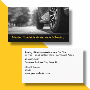 Roadside Assistance Automotive Towing Business Card