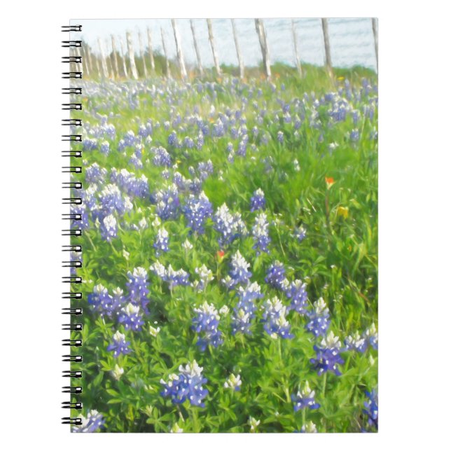 Roadside Bluebonnets Spiral Notebook (Front)