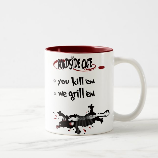 roadside cafe Two-Tone coffee mug (Right)