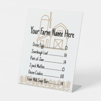 Roadside Farmstand Product List and Menu Template Pedestal Sign