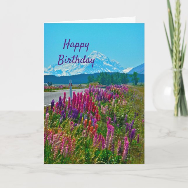 Roadside Flowers Birthday Card (Front)