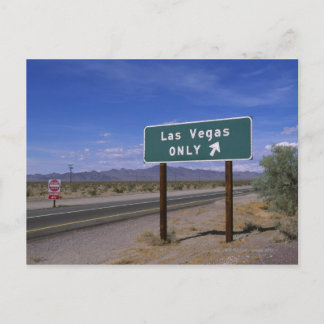 Roadside sign showing direction, California Postcard