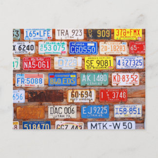 Roadtrip License Plate Postcard