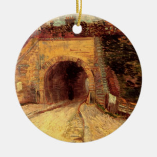 Roadway with Underpass Viaduct by Vincent van Gogh Ceramic Tree Decoration