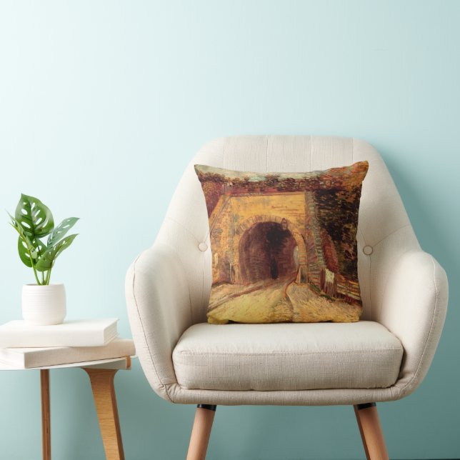 Roadway with Underpass Viaduct by Vincent van Gogh Cushion (Chair)