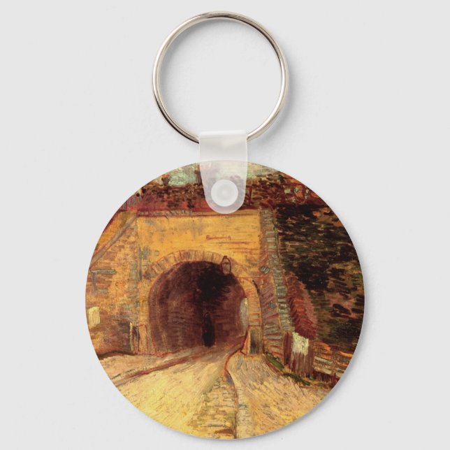 Roadway with Underpass Viaduct by Vincent van Gogh Key Ring (Front)