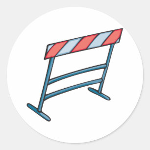 Roadwork Safety Barrier Classic Round Sticker