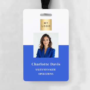 Roal blue employee photo ID company security ID Badge