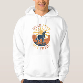 Roam Free Out There – Vintage Desert Wolf Graphic Hoodie