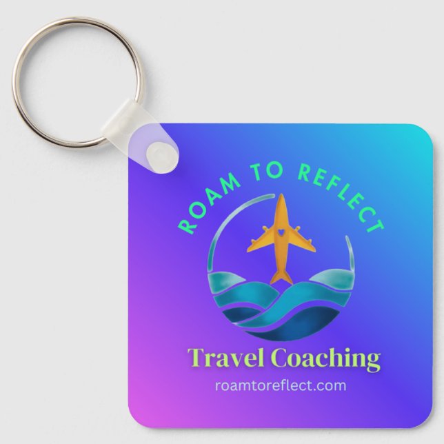 Roam to Reflect keychain purple and blue (Front)