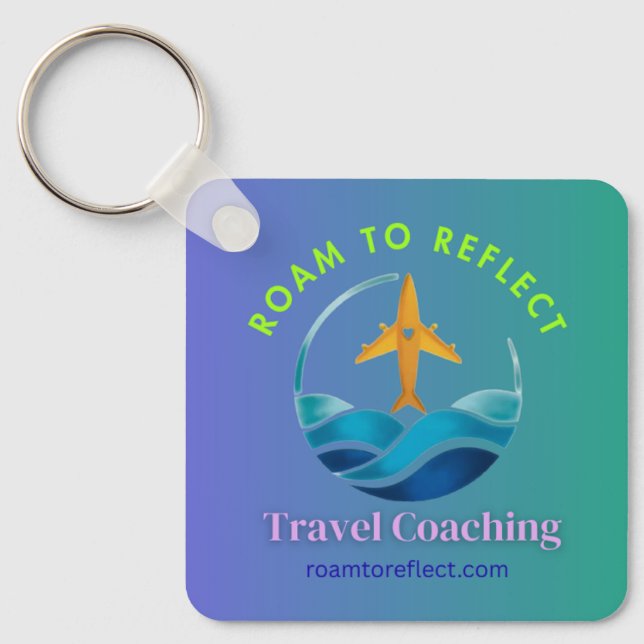 Roam to Reflect keychain purple and green (Front)