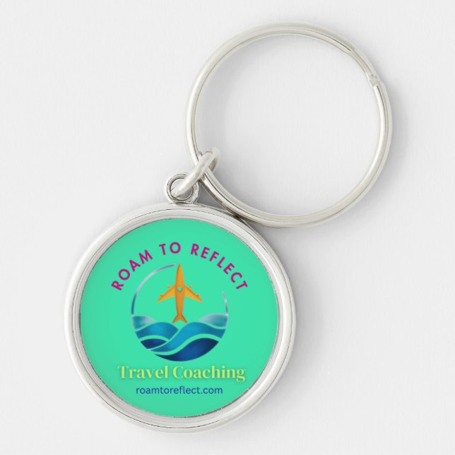 Roam to Reflect keychain turquoise (Front)