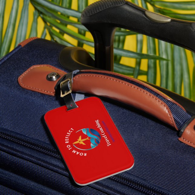 Roam to Reflect luggage tag red (Front Insitu 1)