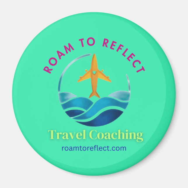 Roam to Reflect magnet turquoise 2x2in (Front)