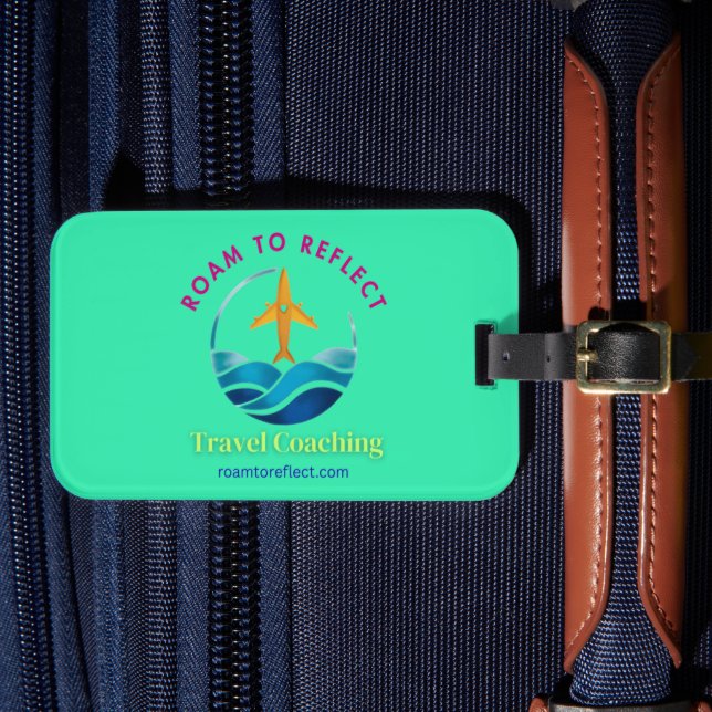 Roam to Reflect Turquoise Luggage Tag (Front Insitu 4)