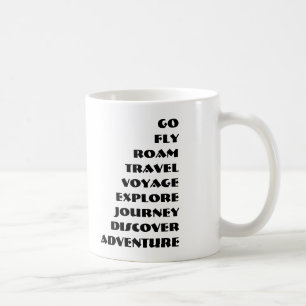 ROAM, TRAVEL, VOYAGE, EXPLORE, JOURNEY, DISCOVER COFFEE MUG