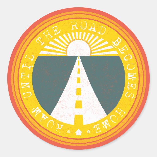 roam until the road becomes home classic round sti classic round sticker (Front)