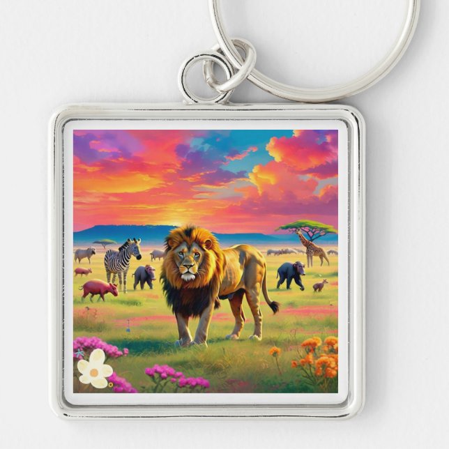 "Roaming the Grasslands" Key Ring (Front)