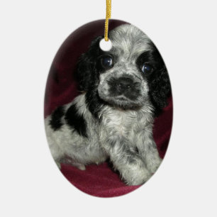 roan american cocker spaniel puppy, Apollo Ceramic Tree Decoration