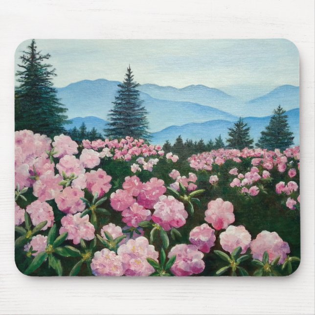 Roan Mt Rhododendron Fine Art Print Mouse Pad (Front)